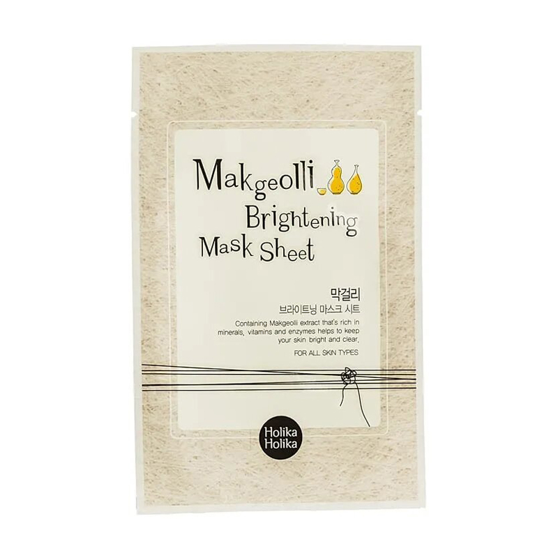 Уцінка! Тканинна маска для обличчя Holika Holika Makgeolli Brightening Mask Sheet з екстрактом рисового вина, 20 мл